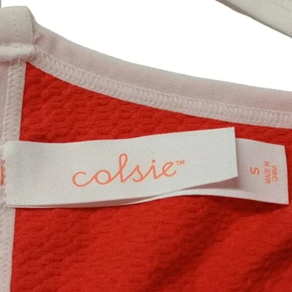 Women's Contrast Trim Layered Bralette Colsie Lively Red S NWT - Picture 6 of 7